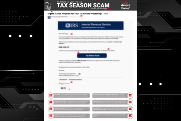 Tax Season Scam example email