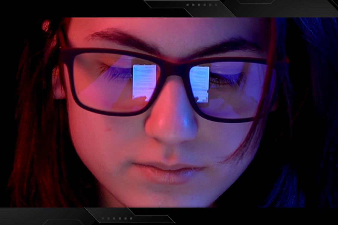 Girl looking at her smartphone