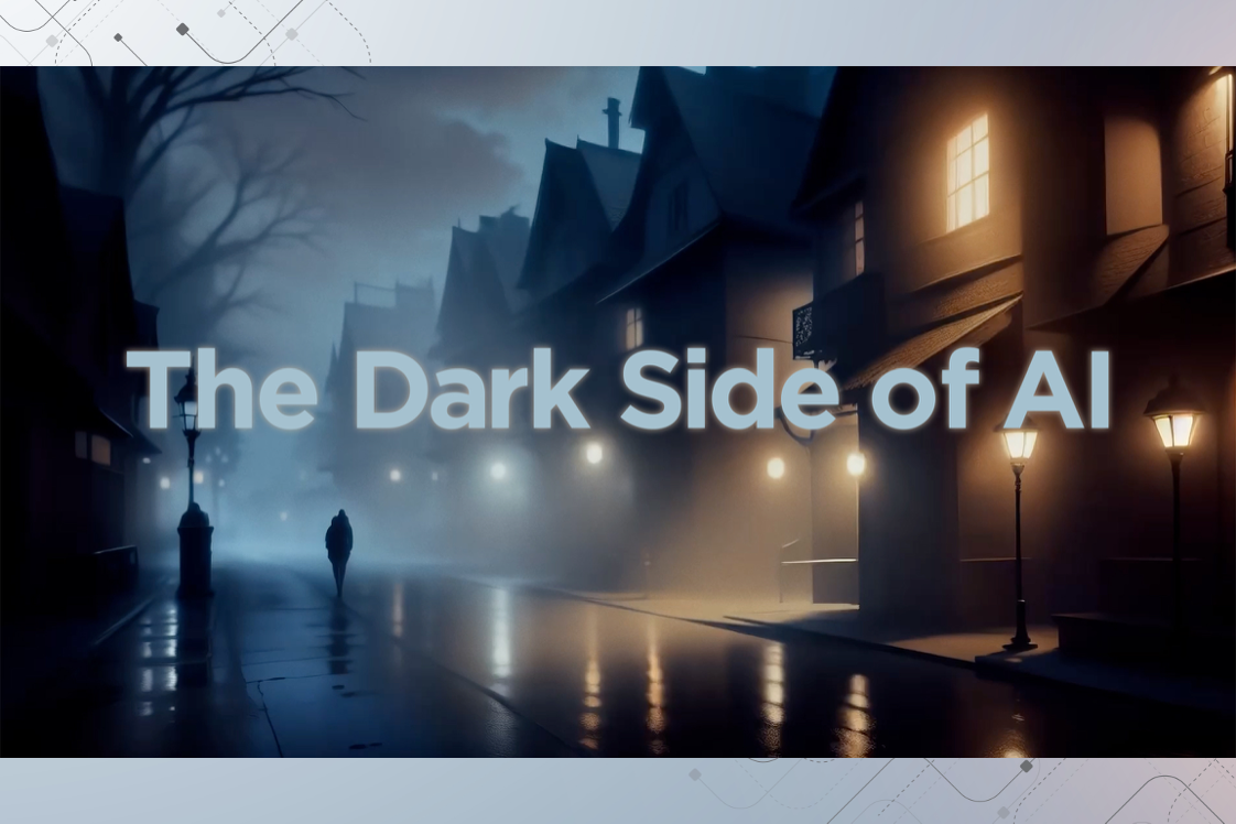 A dimly lit street with a shadowy figure walking