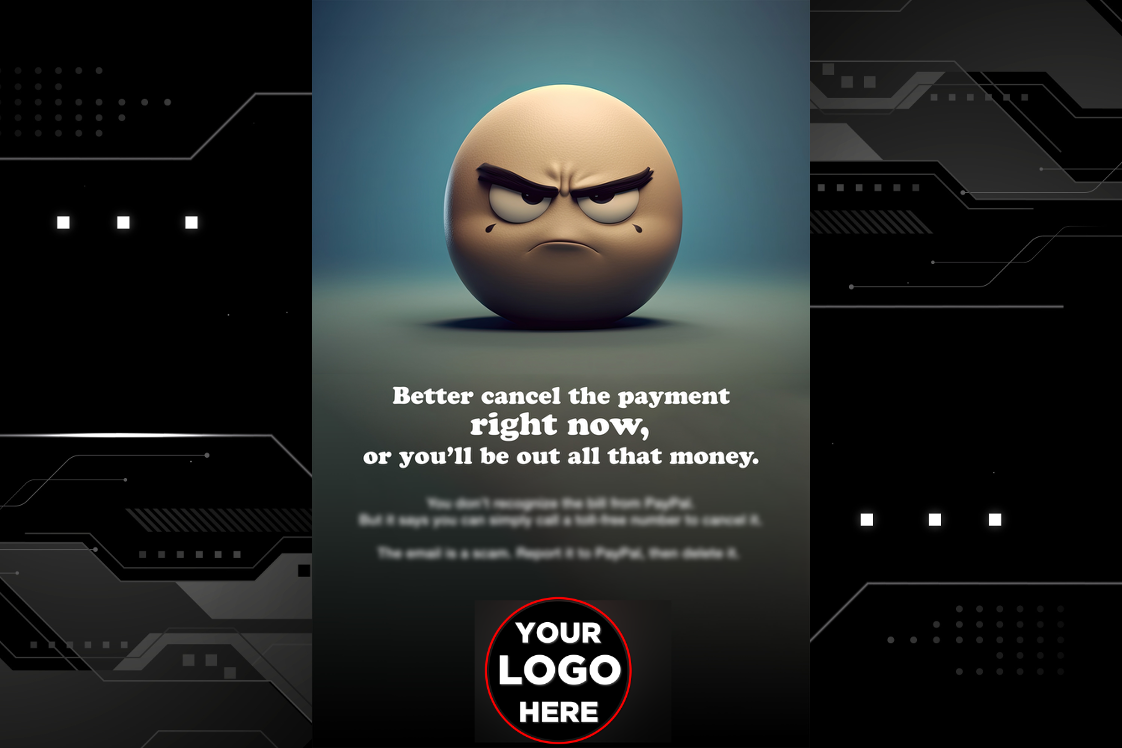 angry face threatening a false charge on an account