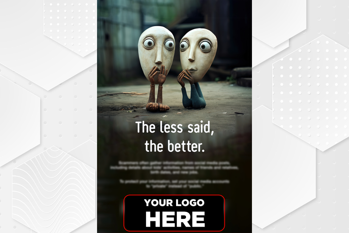 two silly animated creatures telling how scammers gather information