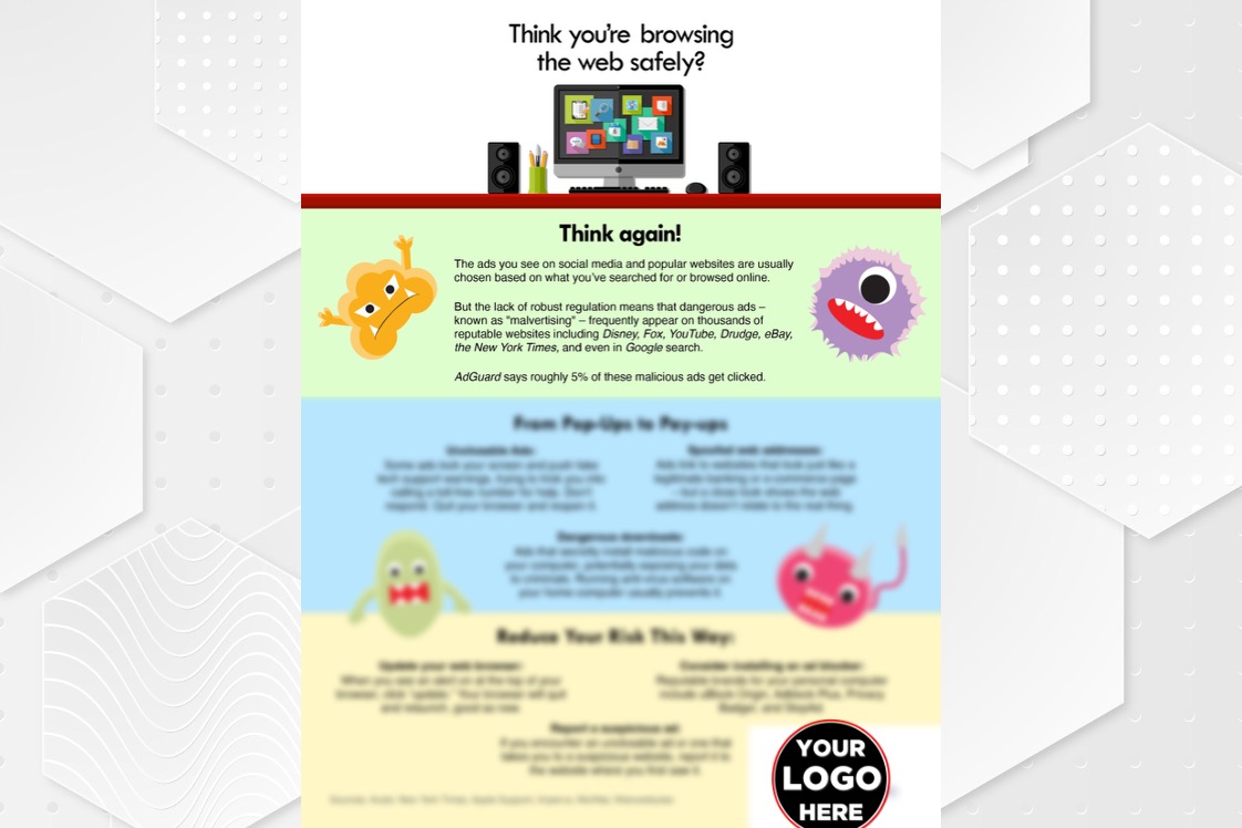 Text blurred showing tips for browsing online safely